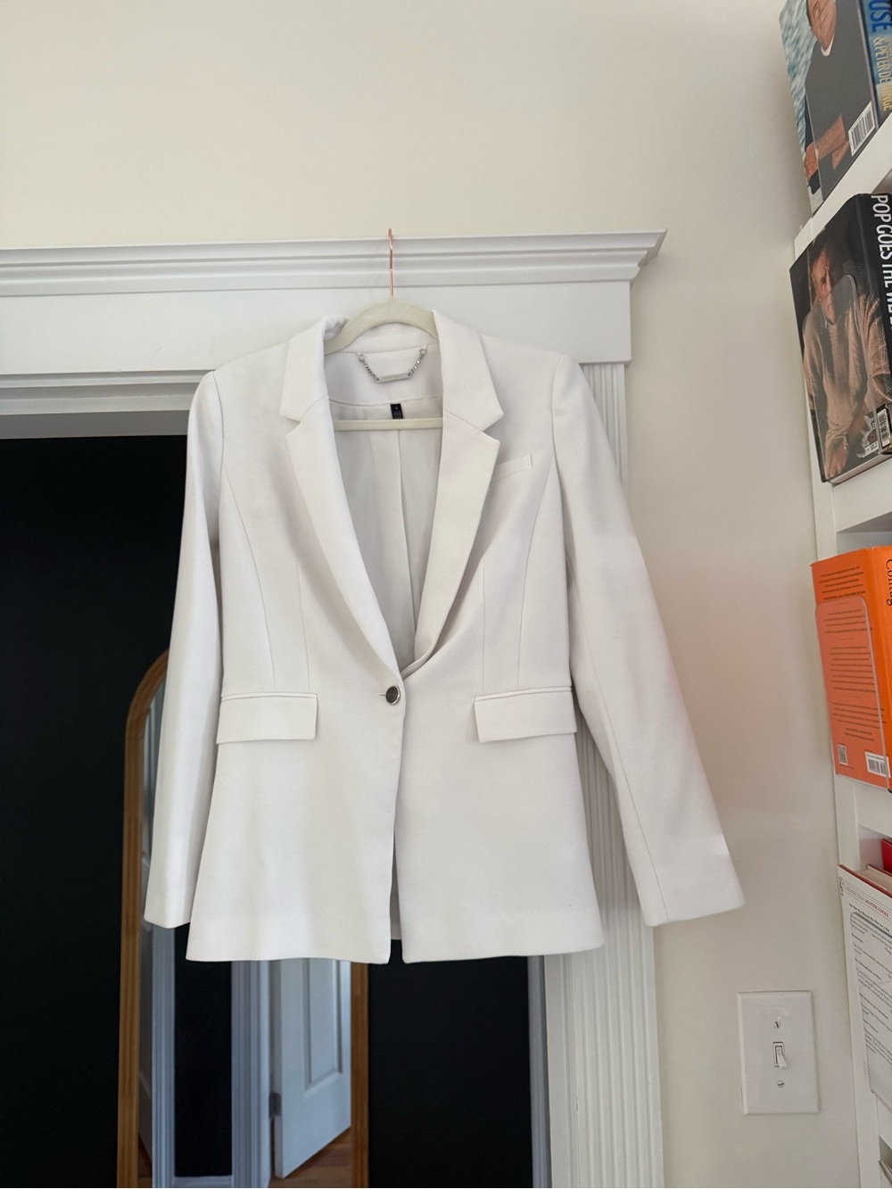 White House Black Market Textured One Button Blazer Size 4